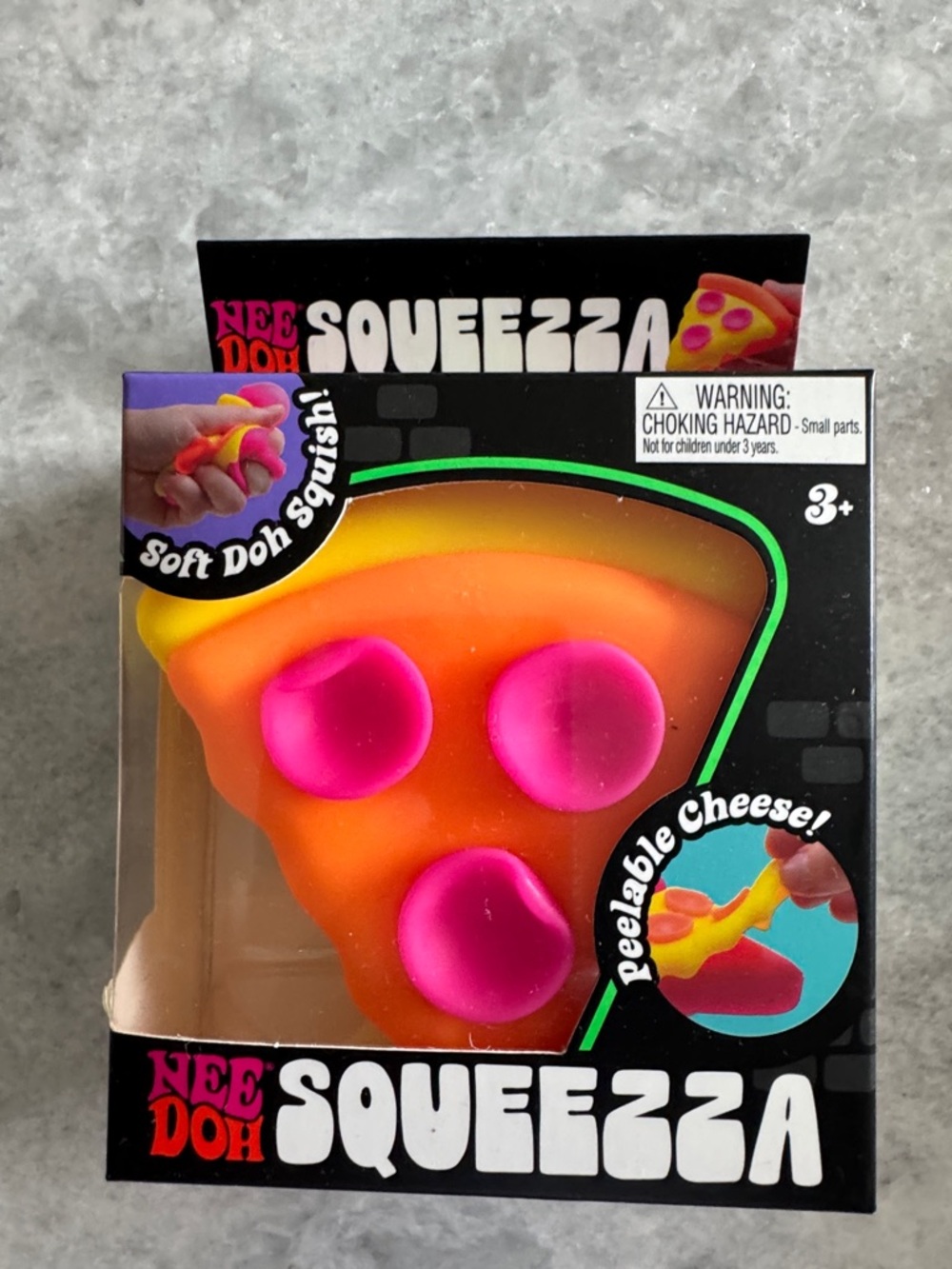 Nee Doh Squeeza Pizza Plush Squishy Toy - Orange & Pink